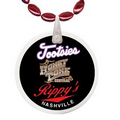 Mini Football Shaped Mardi Gras Beads with Decal on Disk